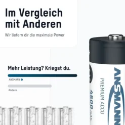 ANSMANN AG NiMH Akku Baby C 4500 mAh maxE 2er Blister^ Akkus