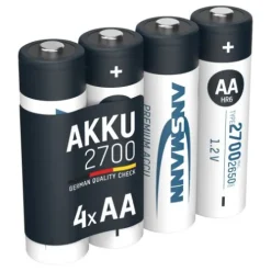 ANSMANN AG NiMH Akku Mignon AA Typ 2700 (min. 2500 mAh) 4er Blister^ Akkus