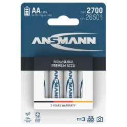 ANSMANN AG NiMH Akku Mignon AA Typ 2700 (min. 2500 mAh) 4er Blister^ Akkus