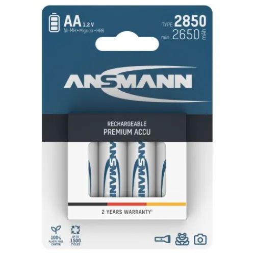 ANSMANN AG NiMH Akku Mignon AA Typ 2850 (min. 2650 mAh) 4er Blister^ Akkus