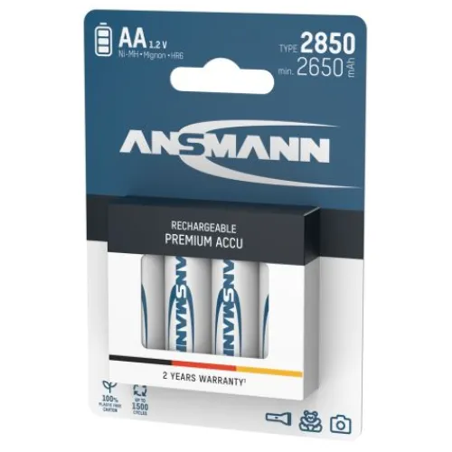 ANSMANN AG NiMH Akku Mignon AA Typ 2850 (min. 2650 mAh) 4er Blister^ Akkus