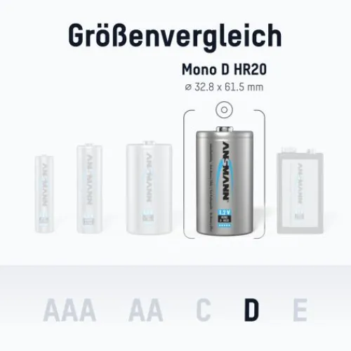 ANSMANN AG NiMH Akku Mono D 8500 mAh maxE 2er Blister^ Akkus