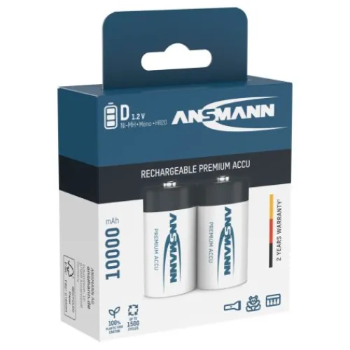 ANSMANN AG NiMH Akku Mono D Typ 10000 (min. 9300 mAh) maxE 2er Blister^ Akkus