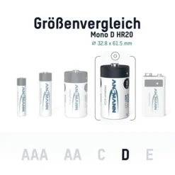 ANSMANN AG NiMH Akku Mono D Typ 10000 (min. 9300 mAh) maxE 2er Blister^ Akkus