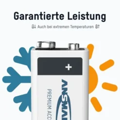 ANSMANN AG NiMH Akku 9V E-Block Typ 300 (min. 270 mAh) maxE 1er Blister^ Akkus