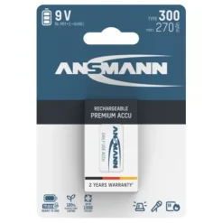 ANSMANN AG NiMH Akku 9V E-Block Typ 300 (min. 270 mAh) maxE 1er Blister^ Akkus