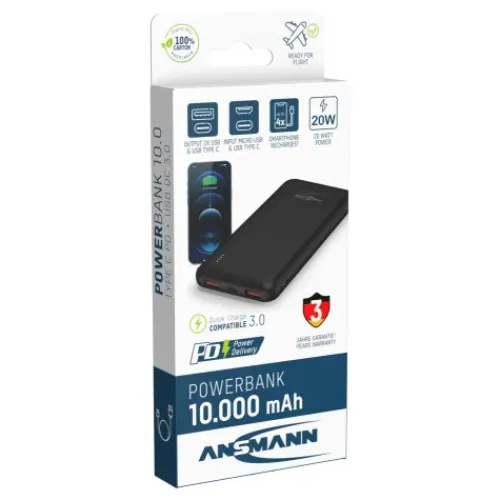 ANSMANN AG Powerbank 10000 mAh^ Schnelllade-powerbanks