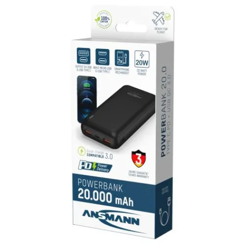 ANSMANN AG Powerbank 20000 mAh^ Schnelllade-powerbanks