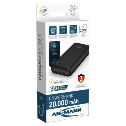 ANSMANN AG Powerbank 20000 mAh^ Schnelllade-powerbanks