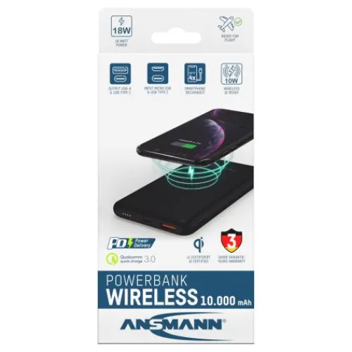ANSMANN AG Powerbank 10000mAh PB218 wireless^ Wireless Powerbanks