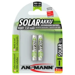 ANSMANN AG Solar NiMH Akku Micro AAA 550 mAh maxE 2er Blister^ Akkus