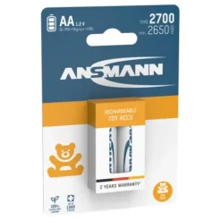 ANSMANN AG Toy NiMH Akku Mignon AA Typ 2700 (min. 2650 mAh) 2er Papierblister^ Akkus