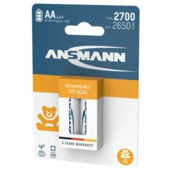 ANSMANN AG Toy NiMH Akku Mignon AA Typ 2700 (min. 2650 mAh) 2er Papierblister^ Akkus