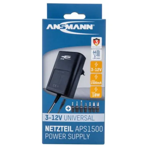ANSMANN AG Universal-Netzteil APS 1500 max. 1,5 A/18 W bei 3 - 12 V DC^ Netzteile
