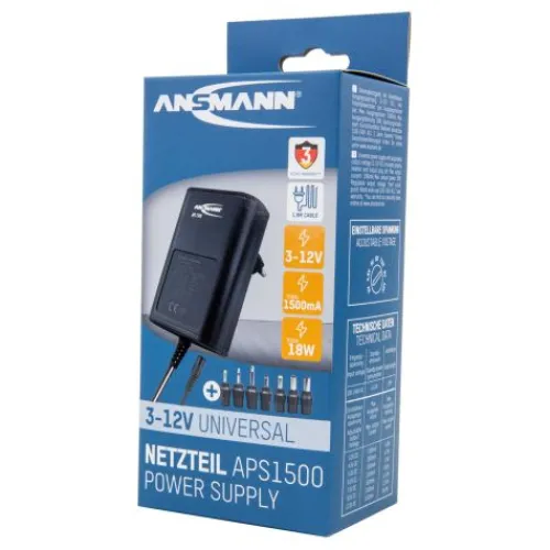 ANSMANN AG Universal-Netzteil APS 1500 max. 1,5 A/18 W bei 3 - 12 V DC^ Netzteile