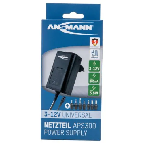 ANSMANN AG Universal-Netzteil APS 300 max. 0,6 A/3,6 W bei 3 - 12 V DC^ Netzteile