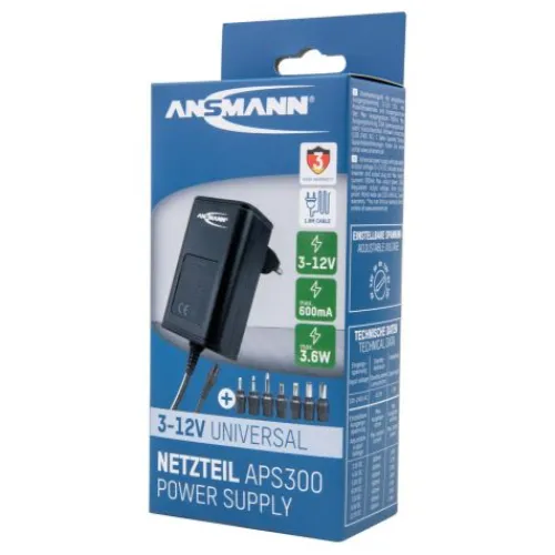 ANSMANN AG Universal-Netzteil APS 300 max. 0,6 A/3,6 W bei 3 - 12 V DC^ Netzteile