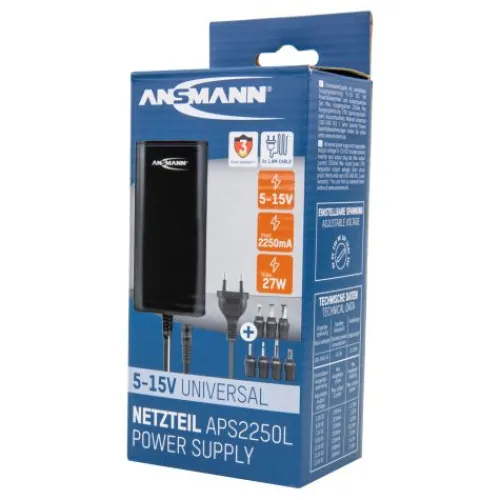 ANSMANN AG Universal-Netzteil APS 2250L max. 2,25 A/27 W bei 5 - 15 V DC^ Netzteile