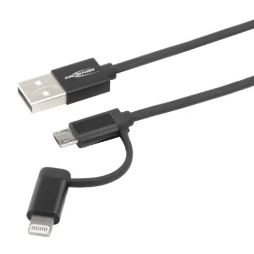 ANSMANN AG USB 2in1 Micro/Lightning Daten und Ladekabel 120 cm^ Lightning