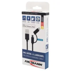 ANSMANN AG USB 2in1 Micro/Lightning Daten und Ladekabel 120 cm^ Lightning