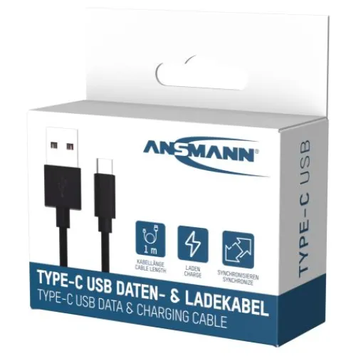 ANSMANN AG USB Typ-C Daten und Ladekabel 100 cm^ Typ C