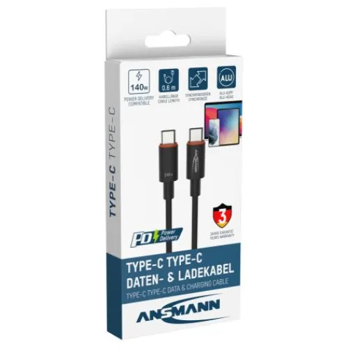 ANSMANN AG USB Typ-C Kabel, 60 cm, anthrazit^ Typ C