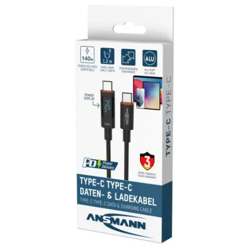 ANSMANN AG USB Typ-C Kabel, 120 cm, anthrazit^ Typ C