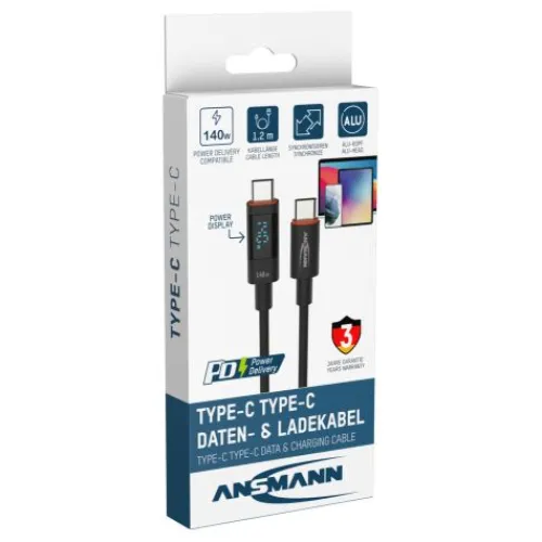 ANSMANN AG USB Typ-C Kabel, 120 cm, anthrazit^ Typ C
