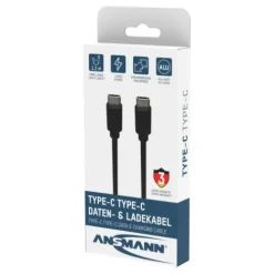 ANSMANN AG USB Typ-C zu Typ-C Daten und Ladekabel 120 cm^ Typ C