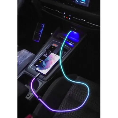 ANSMANN AG USB-A auf USB Typ-C Kabel mit LED-Beleuchtung, 100 cm^ Typ C