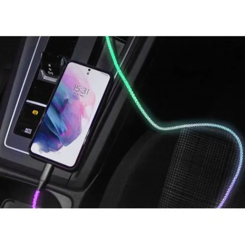 ANSMANN AG USB-A auf USB Typ-C Kabel mit LED-Beleuchtung, 100 cm^ Typ C