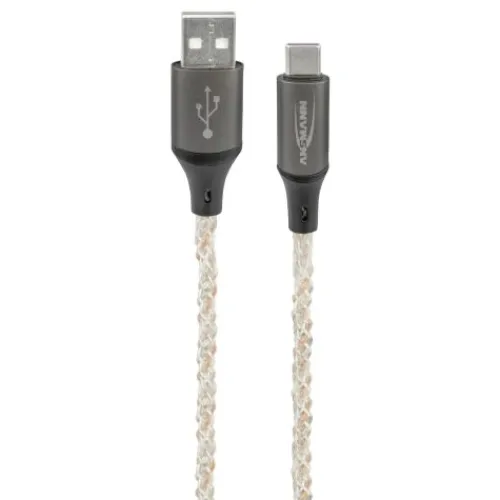 ANSMANN AG USB-A auf USB Typ-C Kabel mit LED-Beleuchtung, 100 cm^ Typ C