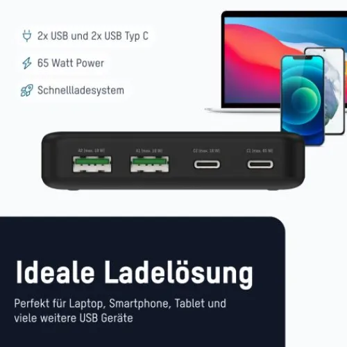 ANSMANN AG USB-Ladegerät Desktop Charger DC465PD / 3,25 A / 65 W / 4 Port^ Usb-ladegeräte