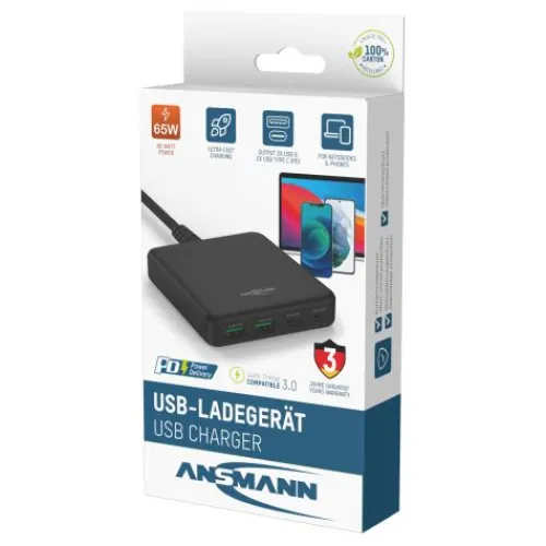 ANSMANN AG USB-Ladegerät Desktop Charger DC465PD / 3,25 A / 65 W / 4 Port^ Usb-ladegeräte
