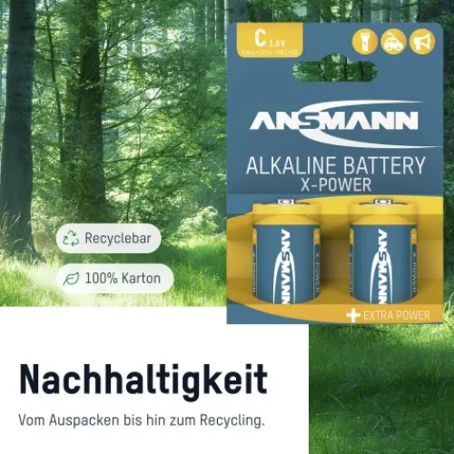 ANSMANN AG X-Power Alkaline Batterie Baby C / LR14 2er Papierblister^ Batterien