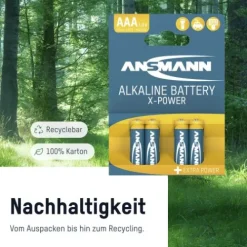 ANSMANN AG X-Power Alkaline Batterie Micro AAA / LR03 4er Papierblister^ Batterien